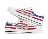 Cow White Flag Low Top Shoes For Women, Shoes For Men Custom Shoes
