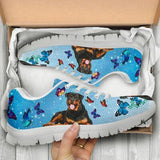 Rottweiler And Butterflies Sneakers Shoes For Women, Shoes For Men Sneaker Custom Shoes