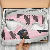 Rottweiler Pink Sneakers Shoes For Women, Shoes For Men Sneaker Custom Shoes