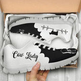Cow Black White Sneakers Shoes For Women, Shoes For Men Sneaker Custom Shoes