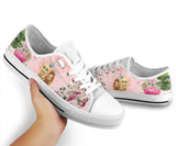 Cats Flower Low Top Shoes For Women, Shoes For Men Custom Shoes