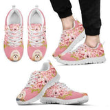 Shih Tzu Flower Sneakers Shoes For Women, Shoes For Men Sneaker Custom Shoes