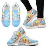 Golden Retriever In Spring Time Petal Sneakers Shoes For Women, Shoes For Men Sneaker Custom Shoes