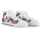 English Springer Spaniel Flower High Top Shoes For Women, Shoes For Men Custom Shoes