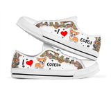 Corgi I Love You Low Top Shoes For Women, Shoes For Men Custom Shoes