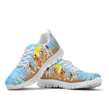 Golden Retriever In Spring Time Petal Sneakers Shoes For Women, Shoes For Men Sneaker Custom Shoes