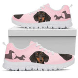 Dachshund Pink Sneakers Shoes For Women, Shoes For Men Sneaker Custom Shoes
