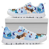 Beagle Butterfly Sneakers Shoes For Women, Shoes For Men Sneaker Custom Shoes