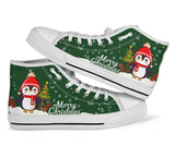 Penguin Merry Christmas Green High Top Shoes For Women, Shoes For Men Custom Shoes