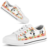 Penguin Beautiful Flowers Low Top Shoes For Women, Shoes For Men Custom Shoes