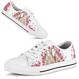 Grey Hound Flower And Butterfly Low Top Shoes For Women, Shoes For Men Custom Shoes