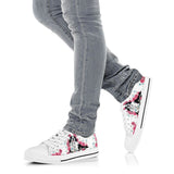 Border Collie Flower And Butterfly Low Top Shoes For Women, Shoes For Men Custom Shoes
