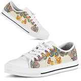 Chickens Flower Low Top Shoes For Women, Shoes For Men Custom Shoes