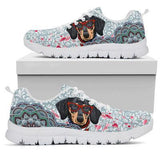 Dachshund Flower Petal Sneakers Shoes For Women, Shoes For Men Sneaker Custom Shoes