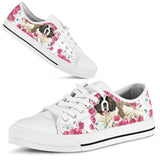 St Bernard Flower And Butterfly Low Top Shoes For Women, Shoes For Men Custom Shoes