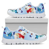Bichon Frise Butterfly Sneakers Shoes For Women, Shoes For Men Sneaker Custom Shoes