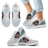 Dachshund Flower Petal Sneakers Shoes For Women, Shoes For Men Sneaker Custom Shoes