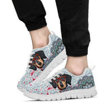 Dachshund Flower Petal Sneakers Shoes For Women, Shoes For Men Sneaker Custom Shoes
