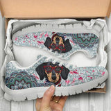 Dachshund Flower Petal Sneakers Shoes For Women, Shoes For Men Sneaker Custom Shoes
