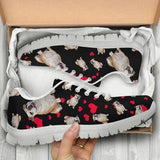 Bulldog Heart Sneakers Shoes For Women, Shoes For Men Sneaker Custom Shoes