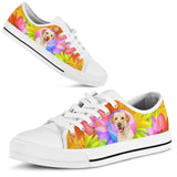 Labrador Retriever Flowers Low Top Shoes For Women, Shoes For Men Custom Shoes