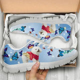 Bichon Frise Butterfly Sneakers Shoes For Women, Shoes For Men Sneaker Custom Shoes