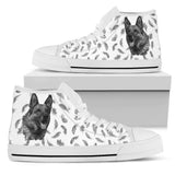 German Shepherd Feather High Top Shoes For Women, Shoes For Men Custom Shoes