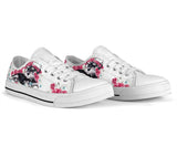 Schnauzer Flower And Butterfly Low Top Shoes For Women, Shoes For Men Custom Shoes