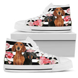 Dachshund Rose High Top Shoes For Women, Shoes For Men Custom Shoes