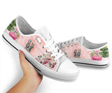 Heeler Flower Low Top Shoes For Women, Shoes For Men Custom Shoes