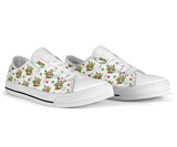 Cow Leaf Flower Low Top Shoes For Women, Shoes For Men Custom Shoes