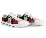 Cat Buffalo Plaid Christmas Low Top Shoes For Women, Shoes For Men Custom Shoes
