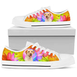 Labrador Retriever Flowers Low Top Shoes For Women, Shoes For Men Custom Shoes