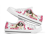 St Bernard Flower And Butterfly Low Top Shoes For Women, Shoes For Men Custom Shoes