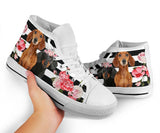 Dachshund Rose High Top Shoes For Women, Shoes For Men Custom Shoes