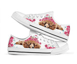 Poodle Flower And Butterfly Low Top Shoes For Women, Shoes For Men Custom Shoes