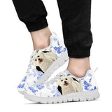 Bichon Frise Flowers Sneakers Shoes For Women, Shoes For Men Sneaker Custom Shoes
