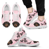 Dachshund Pink Sneakers Shoes For Women, Shoes For Men Sneaker Custom Shoes