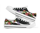 Butterflies Embroidery Rose Low Top Shoes For Women, Shoes For Men Custom Shoes