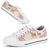 Horses Red Pattern Low Top Shoes For Women, Shoes For Men Custom Shoes