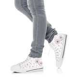 Flamingo Flower High Top Shoes For Women, Shoes For Men Custom Shoes