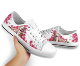 Pitbull Flower And Butterfly Low Top Shoes For Women, Shoes For Men Custom Shoes