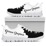 German Shepherd Black White Sneakers Shoes For Women, Shoes For Men Sneaker Custom Shoes
