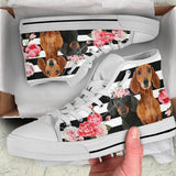 Dachshund Rose High Top Shoes For Women, Shoes For Men Custom Shoes