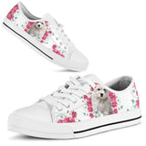 Bichon Frise Flower And Butterfly Low Top Shoes For Women, Shoes For Men Custom Shoes