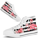 Flamingo Rose High Top Shoes For Women, Shoes For Men Custom Shoes