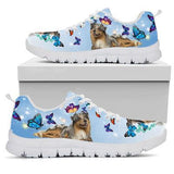Australian Shepherd Butterfly Sneakers Shoes For Women, Shoes For Men Sneaker Custom Shoes