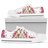 Grey Hound Flower And Butterfly Low Top Shoes For Women, Shoes For Men Custom Shoes