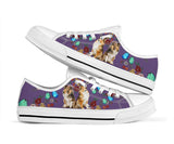 Shelties Flowers Butterfly Low Top Shoes For Women, Shoes For Men Custom Shoes