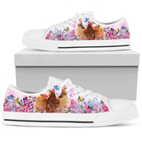 Chicken Flower Butterfly Low Top Shoes For Women, Shoes For Men Custom Shoes